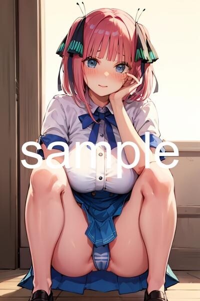 【高画質】五等分の花嫁 中野二乃 A4サイズポスター 美少女 アニメ イラストアート セクシー グラビア AI美女 NinoC056の画像1