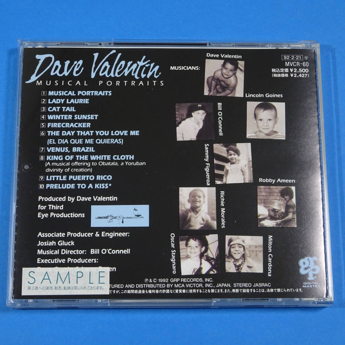 CD　デイブ・バレンティン / ミュージカル・ポートレイツ DAVE VALENTIN / MUSICAL PORTRAITS【非売品 見本盤】1992年 日本盤 フュージョン_画像3