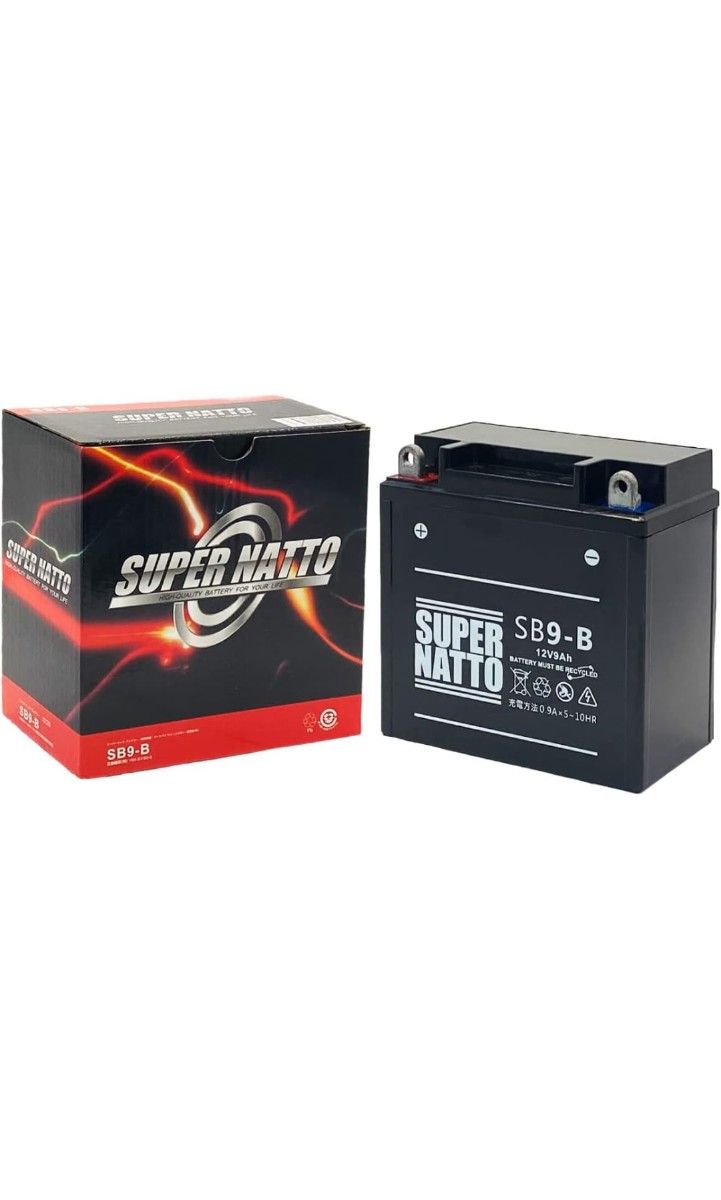 SUPER NATTO バイク用バッテリー SB9-B シールド型 メンテナンスフリー