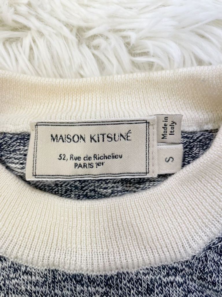 美品　MAISON KITSUNE　メゾンキツネ　イタリア製　クルーネック　長袖　ニット　セーター　レディース　Sサイズ　ウール100%_画像4