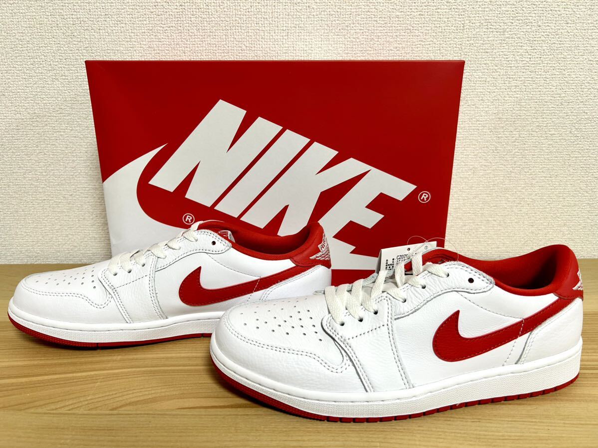 NIKE ナイキ エア ジョーダン 1 LOW OG White/Red 27.5㎝ 新品 ホワイト/ホワイト/ユニバーシティレッド SNK1177_画像1