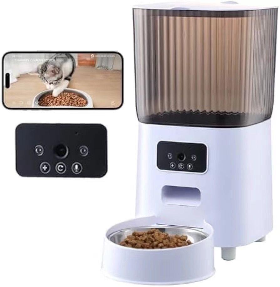  automatic feeding machine automatic feeder dog cat high capacity smartphone camera attaching 