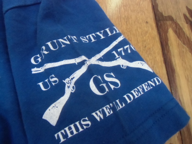 E-3 GRUNT STYLE GS ミリタリー サバゲー コンバッ トレーニングシャツ 米軍放出品 アンダー Tシャツ Sサイズ 青 送料198円_画像5