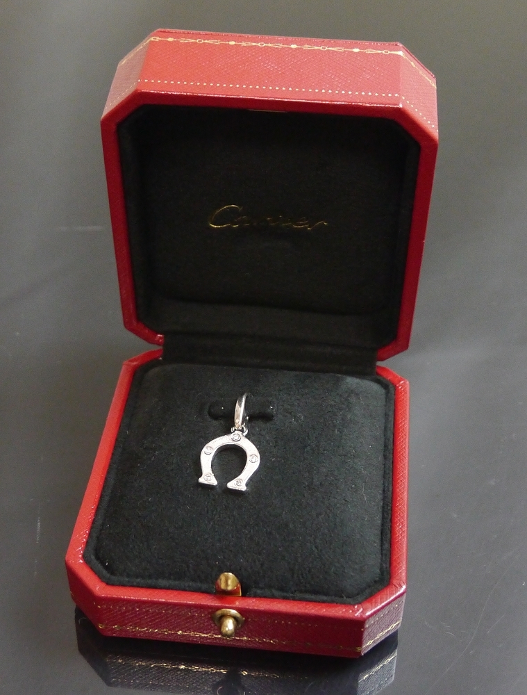  прекрасный товар Cartier колье верх очарование шланг колодка белое золото 750 K18 бриллиант 