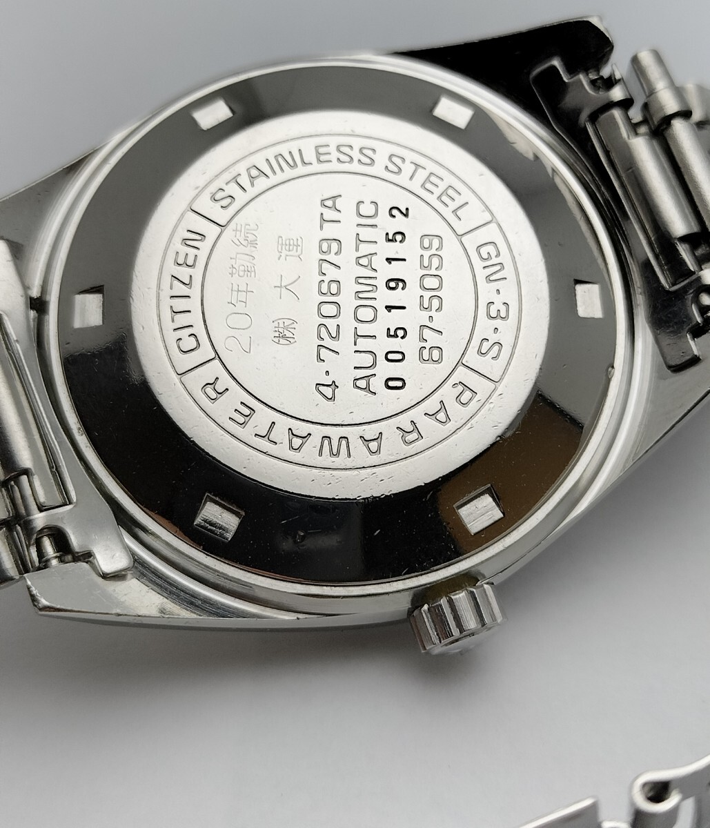紳士用　シチズン　セブンスター　V2　自動巻き腕時計　1970年代製　純正ブレスレット　メンテナンス済　新品純正クリスタルガラス交換済_画像9