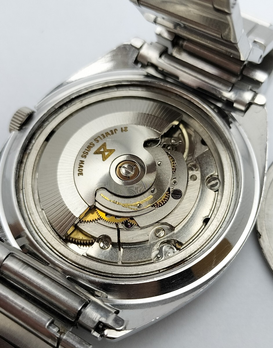 紳士用　エドックス　自動巻き腕時計　1970年代製　純正ブレスレット　メンテナンス済　クリスタルガラス交換済_画像9