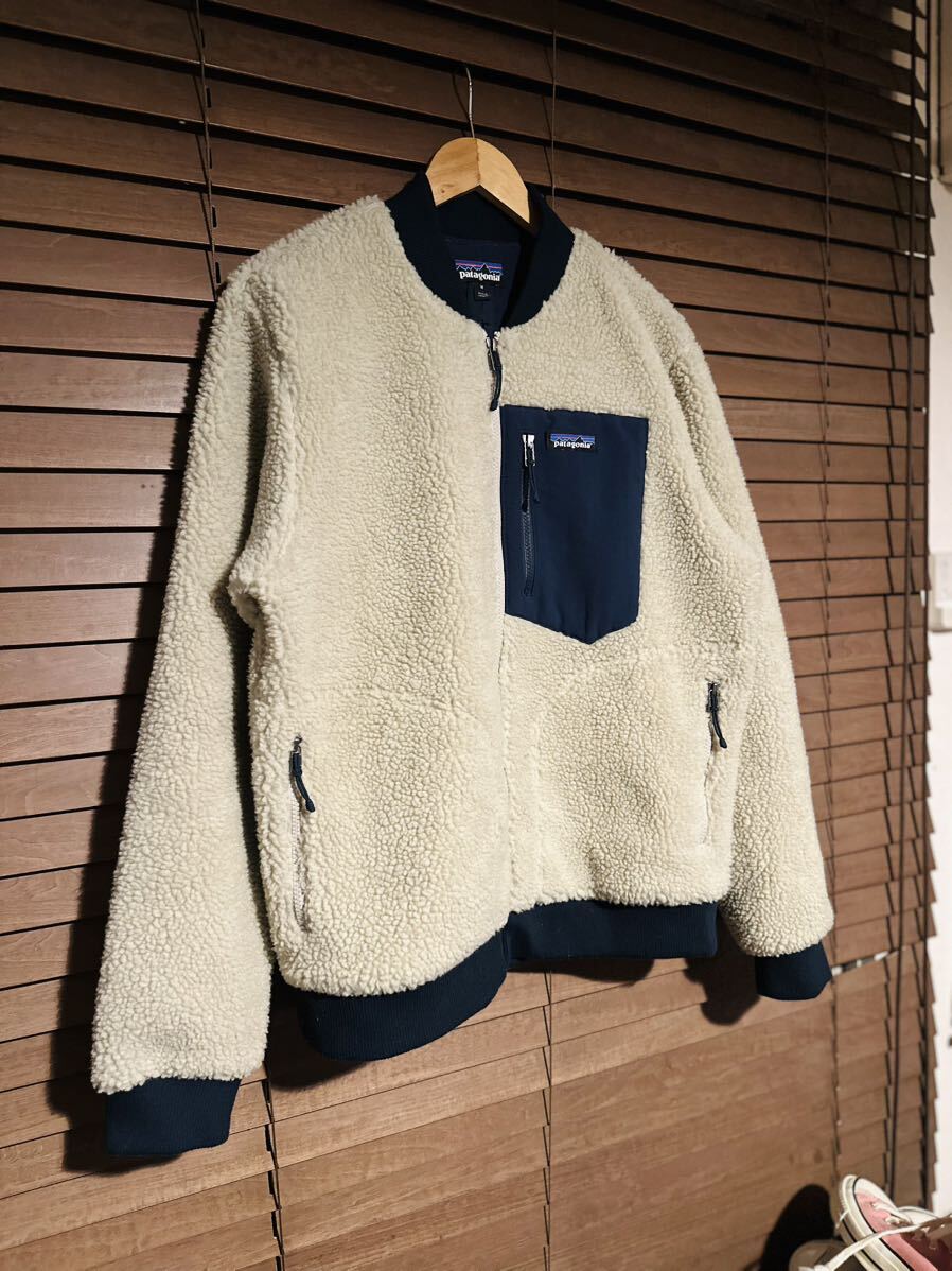 patagonia パタゴニア フリース ボア クラシック Bomber レトロカーディガン ボマージャケット ナチュラル ベージュ レトロX パイル M_画像1