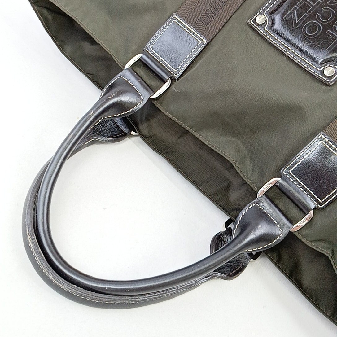 G ×【商品ランク:B】ロンシャン LONGCHAMP ロゴデザイン ナイロン 一部 レザー ハンドバッグ 手提げ トート 婦人鞄 使いやすさ◎の画像6