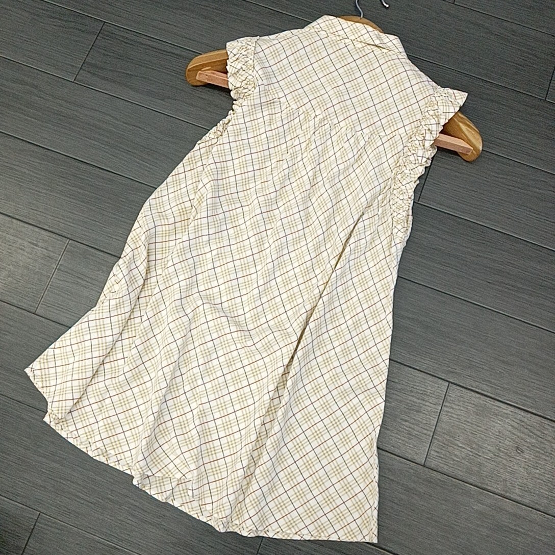 K ◎【商品ランク:B】バーバリー ブルーレーベル BURBERRY BLUELABEL チェック柄ノースリーブ ブラウス size38 レディース トップス 婦人服_画像3