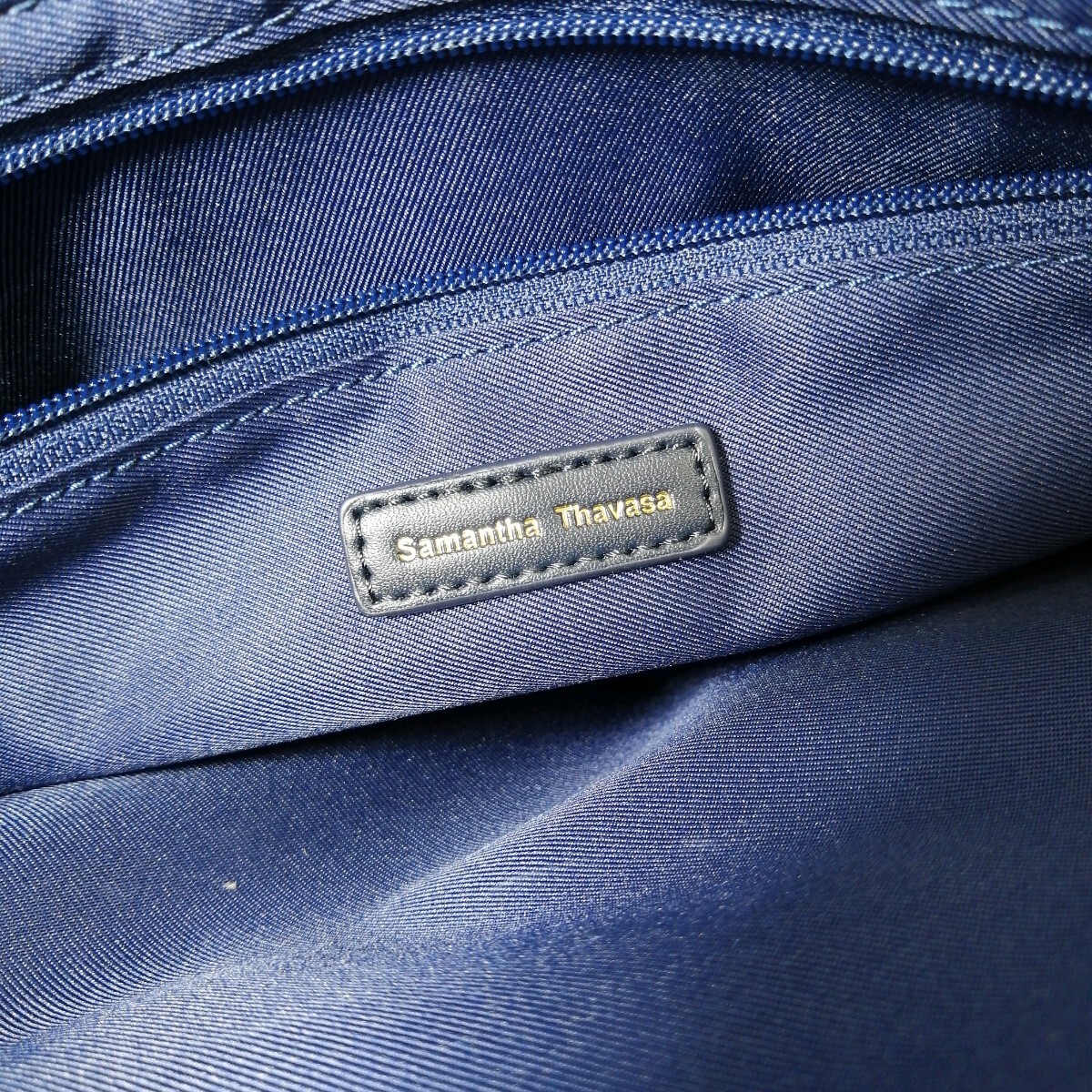 M Φ[ commodity rank :B] Samantha Thavasa Samantha Thavasa logo design one part leather semi shoulder shoulder .. tote bag woman bag navy series 