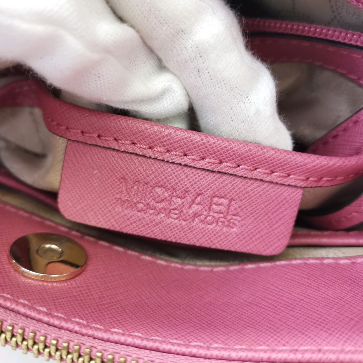 10 #【商品ランク:B】 マイケルコース MICHAEL KORS レザー ゴールド金具 2way ショルダーベルト付 ハンドバッグ 手提げ トート 婦人鞄_画像8