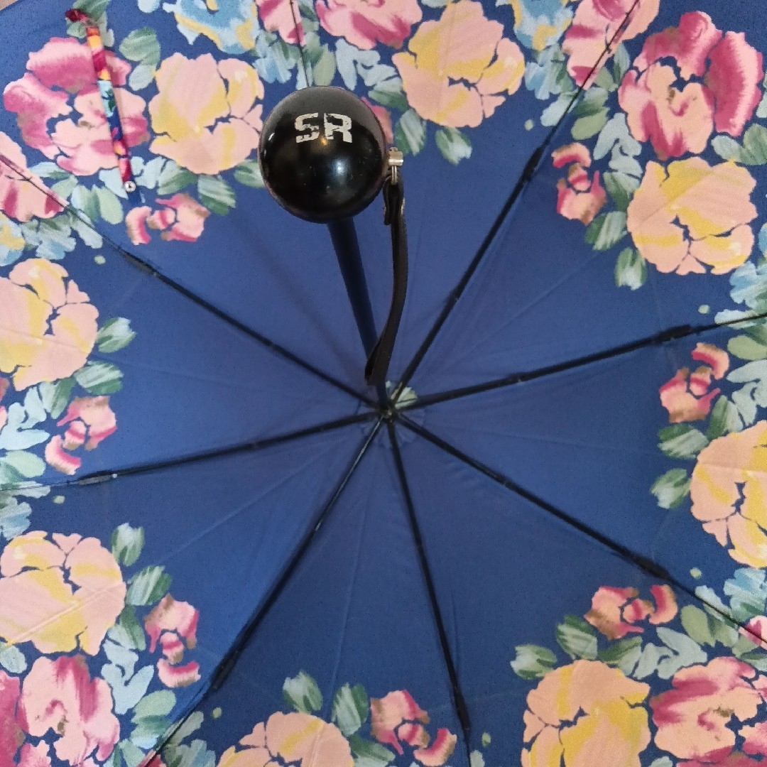 ソニアリキエル　ロイヤルブルーに花柄　折り畳み傘 美品