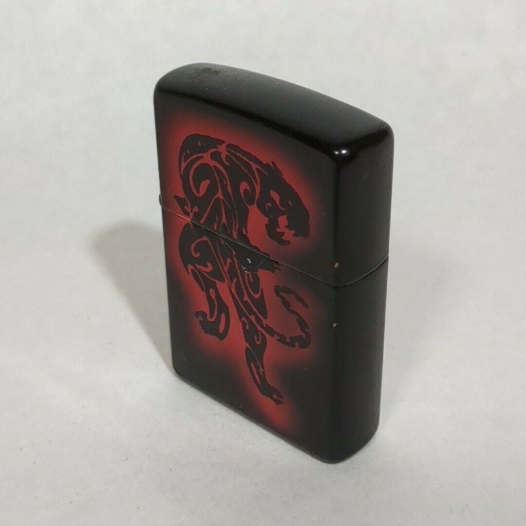 zippo ジッポライター USA製 虎 トラ 黒×赤 USED良品_画像2