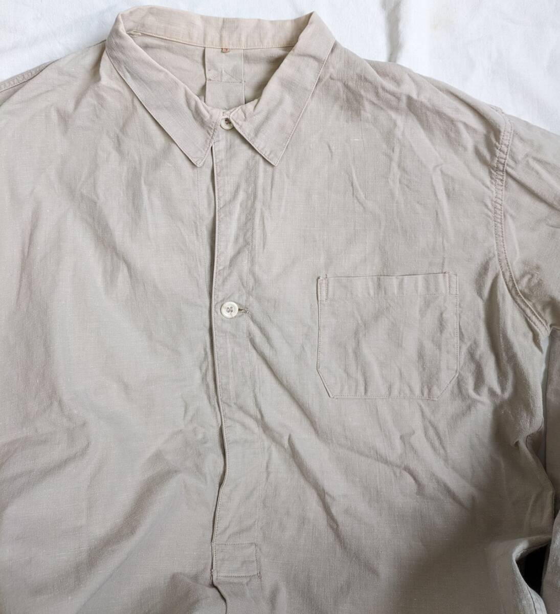  Sweden army pull over shirt ivory Vintage Vintage old clothes euro military gran pa work shirt Europe rare 