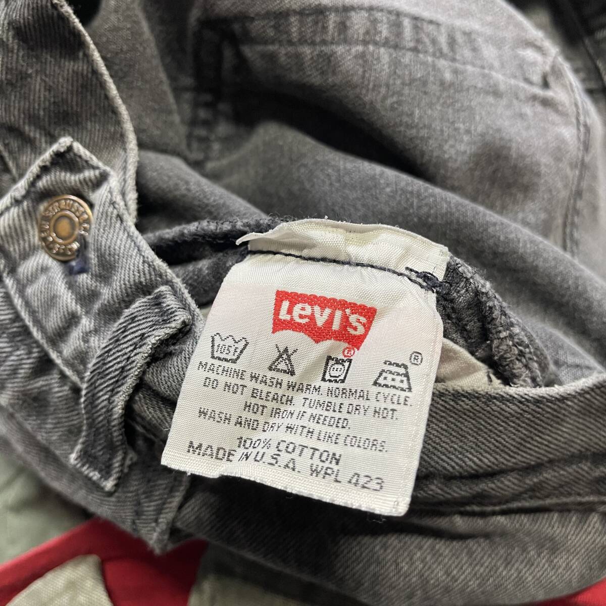 90s USA製 LEVI'S リーバイス 501 ブラック デニムパンツ サイズW33L30 ジーンズ_画像7