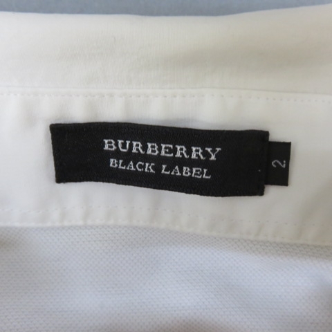 YSS4449★BURBERRY BLACK LABEL/バーバリーブラックレーベル 半袖ポロシャツ 鹿の子 ノバチェック ホース刺繍 白 サイズ2★A_画像3