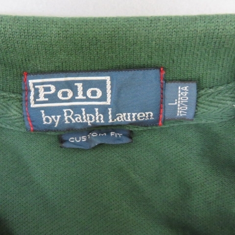 D432★POLO RalphLauren ポロ・ラルフローレン MILAN 半袖ポロシャツ L 緑 5/7★Aの画像7