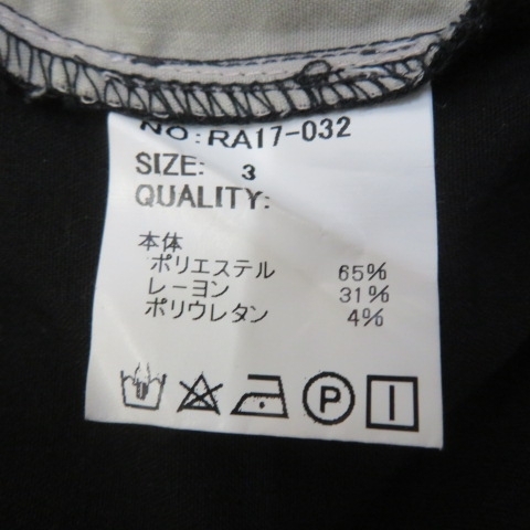 Y431★Ranch standard ランチスタンダード 　パンツ　サイズ3 黒 1/12★_画像5