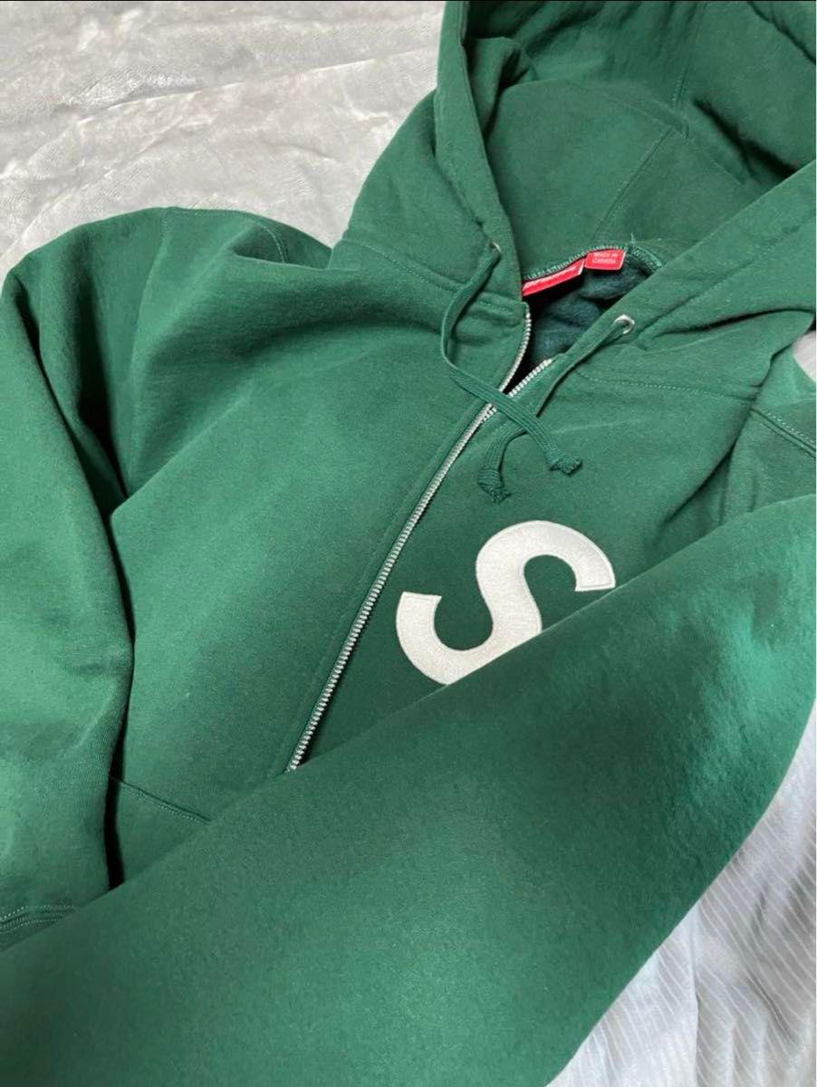 Supreme S Logo Zip Up Hooded Sweatshirt