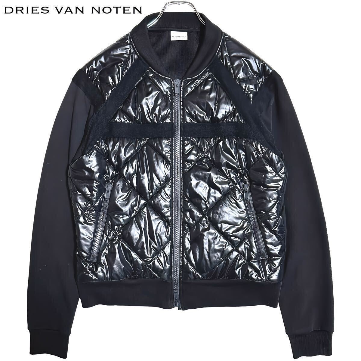 DRIES VAN NOTEN Dries Van Noten quilting jacket blouson switch combination do King sweat sweatshirt black M size 