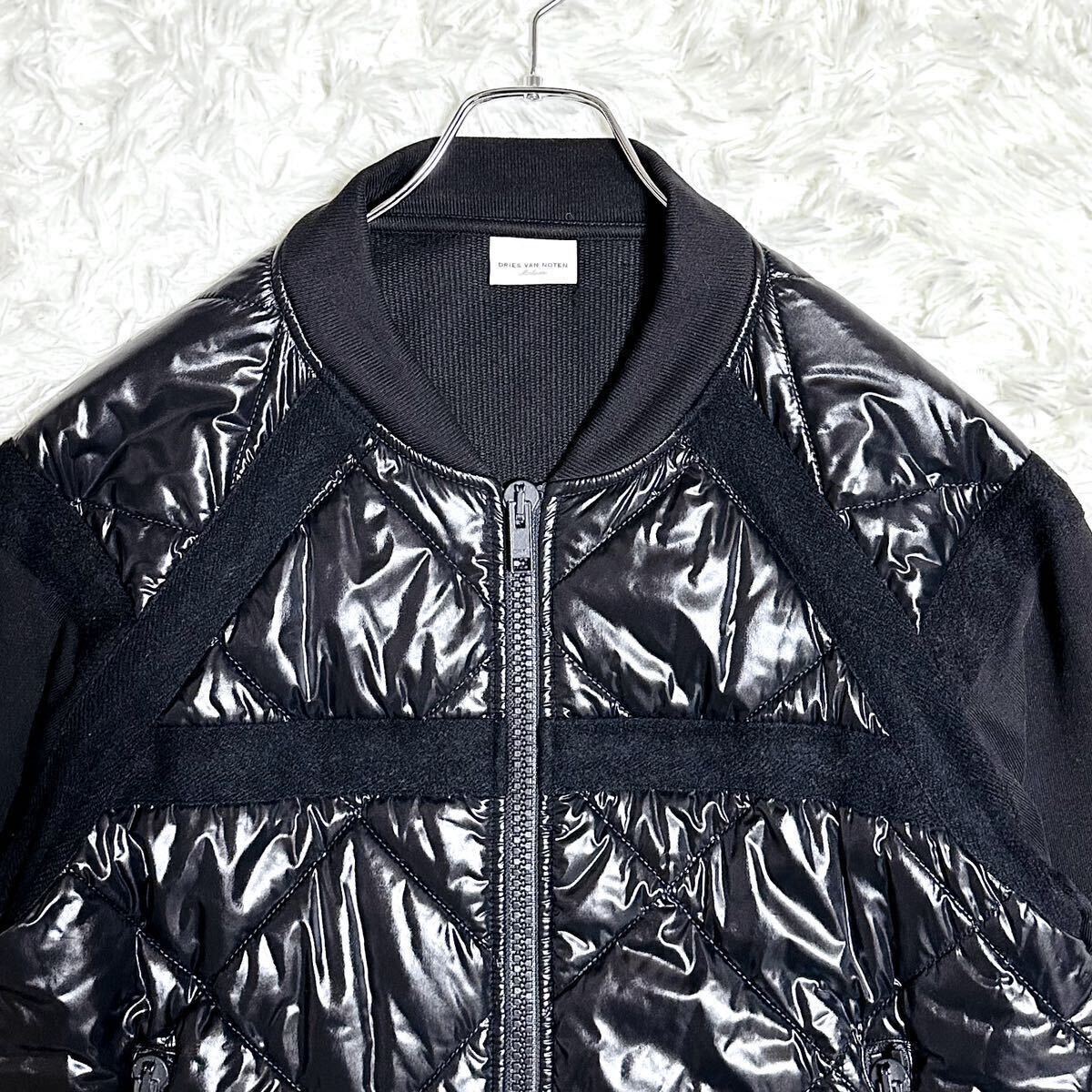 DRIES VAN NOTEN Dries Van Noten quilting jacket blouson switch combination do King sweat sweatshirt black M size 