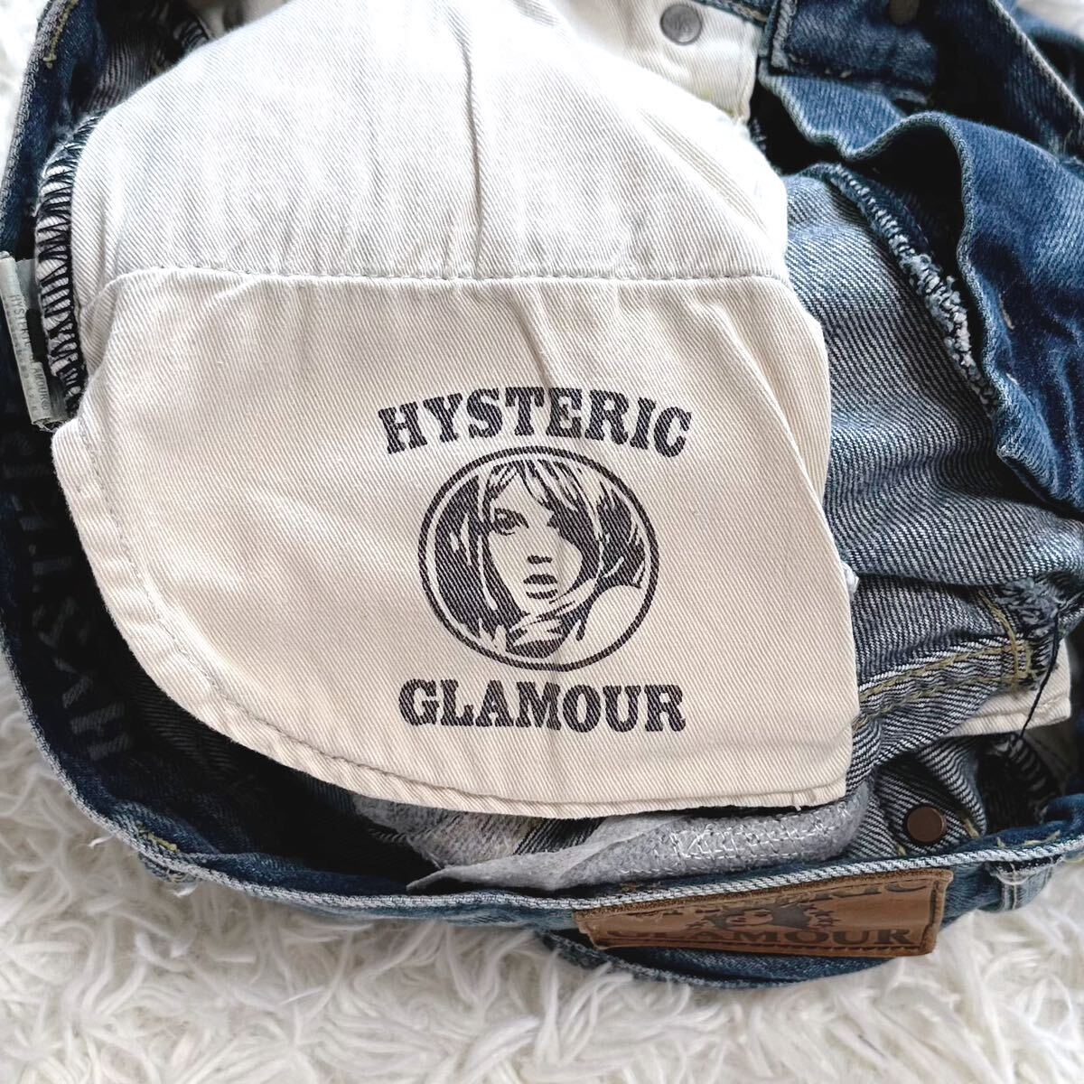 HYSTERIC GLAMOUR ヒステリックグラマー RSM加工 ダメージ加工 デニム ジーンズ パンツ ボトムス ステッチ リメイク W28 インディゴ ブルー_画像10