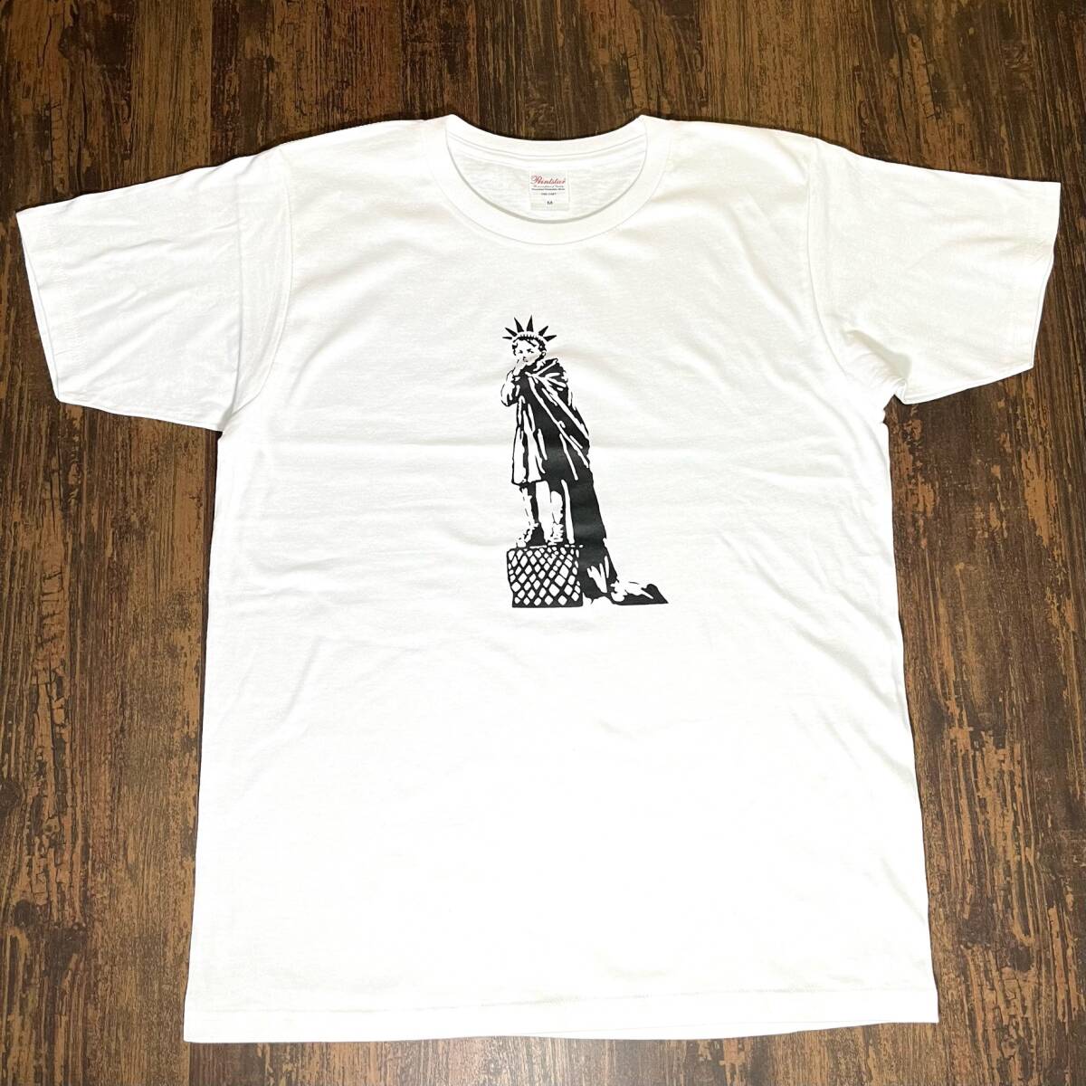 バンクシー・自由の女神・リバティーガール・Tシャツ・白・L_画像1