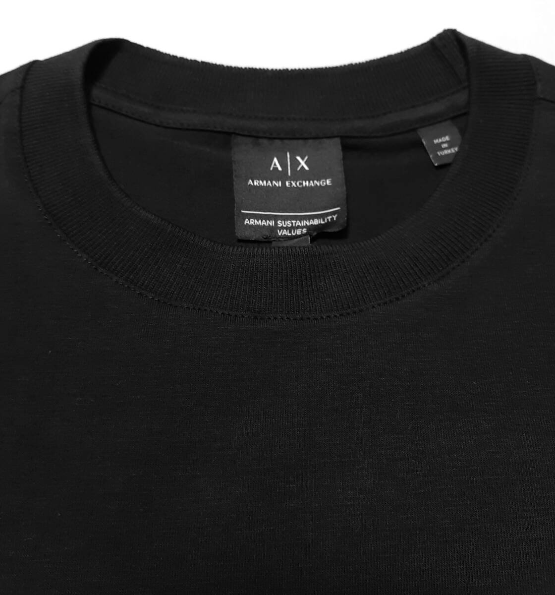 [新品] ARMANI EXCHANGE シャープロゴ入りとなる【メンズ・ジャージ半袖Tシャツ】◆2023年春夏モデル サイズ：S(46相当) ◆色：黒の画像5