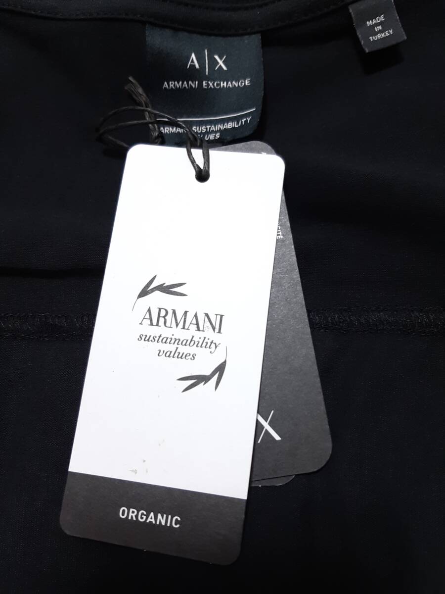 [新品] ARMANI EXCHANGE シャープロゴ入りとなる【メンズ・ジャージ半袖Tシャツ】◆2023年春夏モデル サイズ：S(46相当) ◆色：黒の画像9