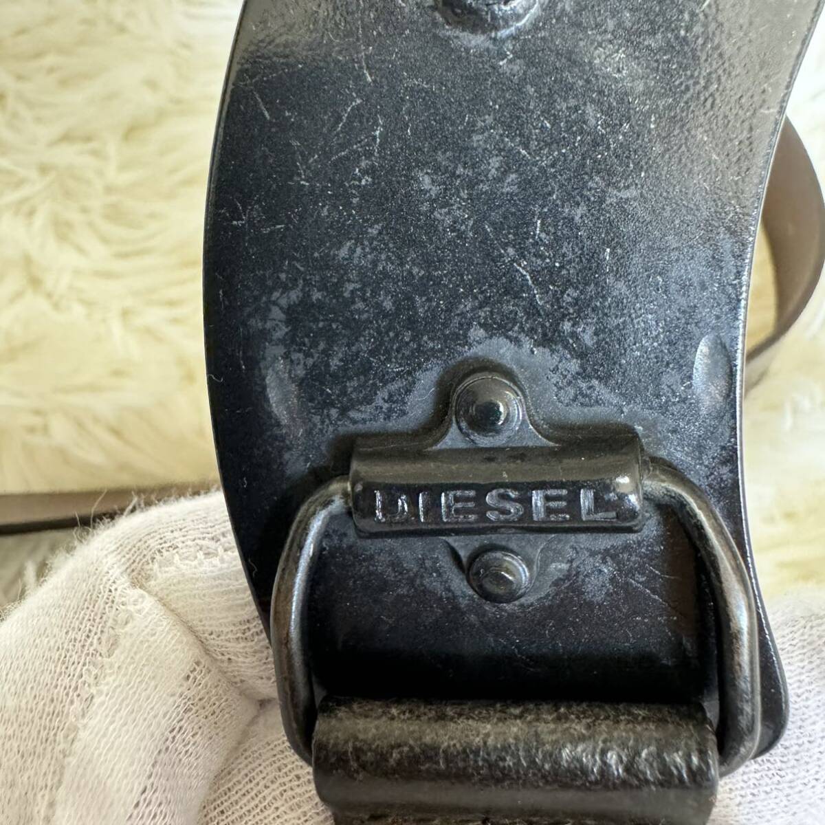 DIESEL diesel leather belt [ROCK INVADERS] leather 