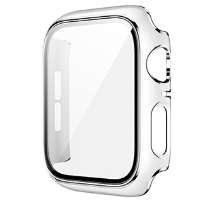 【アップルウォッチカバー/ホワイト×シルバー/41mm用】フルカバーケース 1個 Apple Watch 全面保護 耐衝撃 Series8_画像1