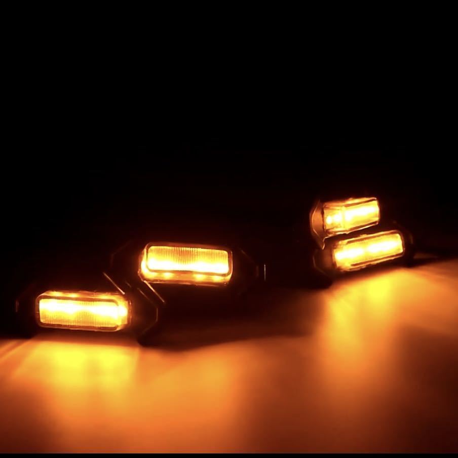 【送料無料】LED グリル マーカー オレンジレンズ RAV4 プラド デリカ ハイラックス サーフ ジムニー ランクル エクストレイル USDMの画像3