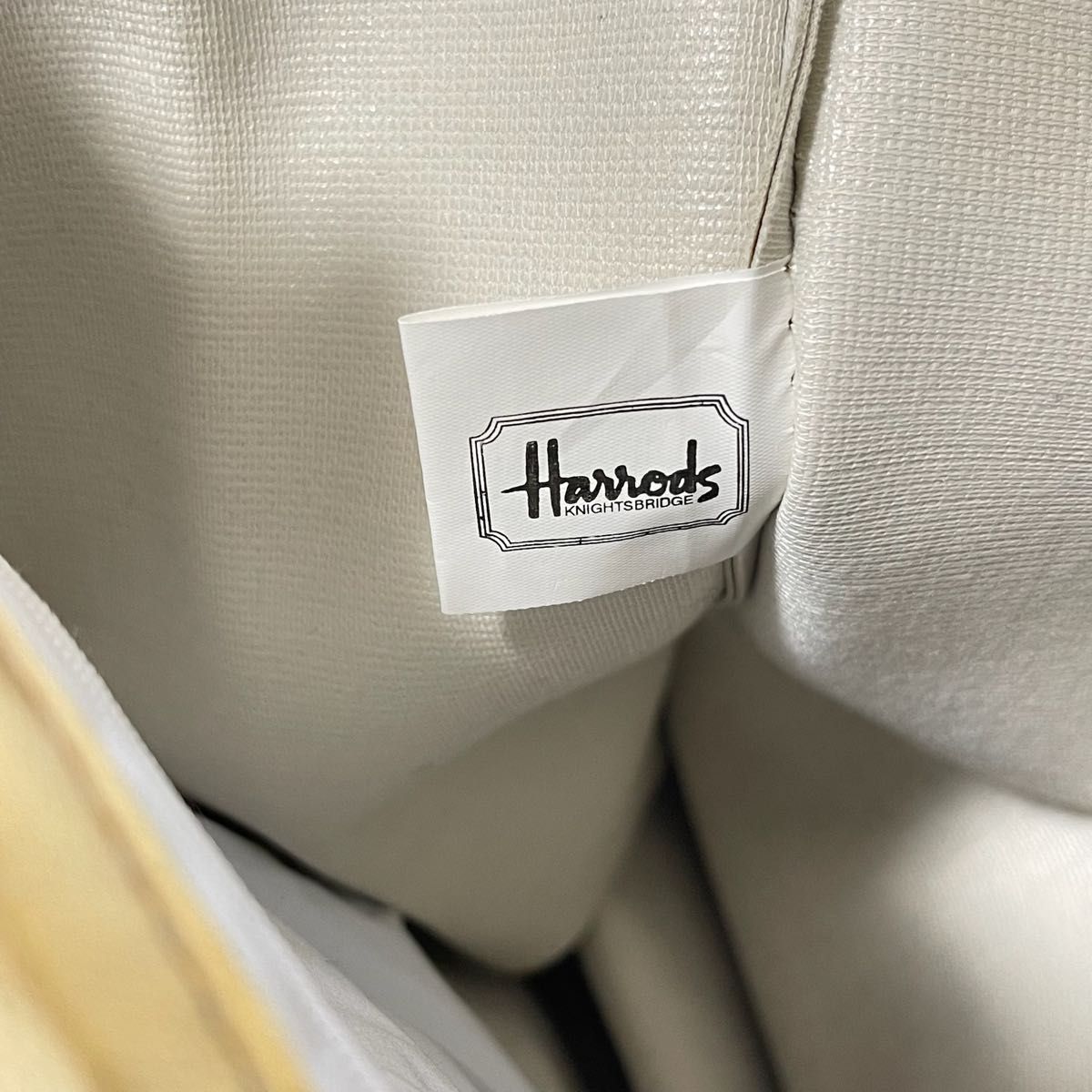 ハロッズ　ハンドバッグ　ゴールド　ミニトートバッグ　ナイロン　PVC　サブバッグ HARRODS マイバッグ　散歩バッグ