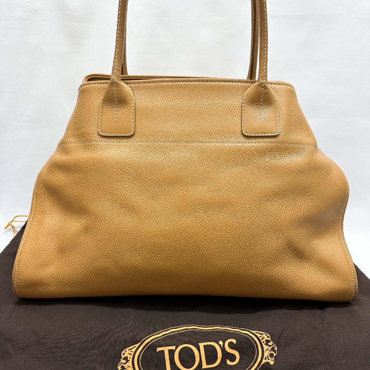 1円～TOD'S トッズ レーザー ショルダーバッグ　ベージュ_画像3