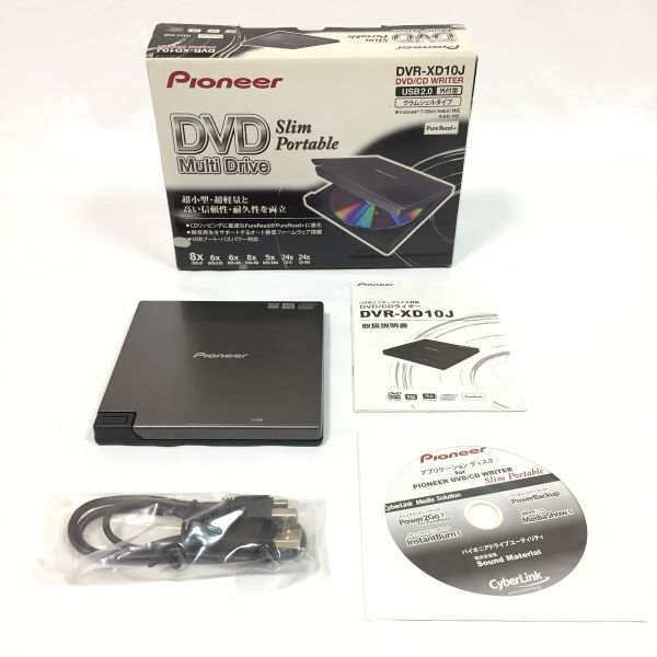 ★未使用品！★Pioneer パイオニア DVDドライブ DVR-XD10J DVD・CDライター ポータブルマルチドライブ_画像1