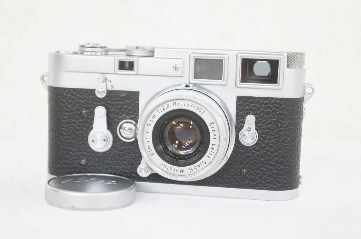 ① Leica ライカ M3 レンジファインダー フィルムカメラ Elmar 5cm F2.8 レンズ セット 4805116091_画像1