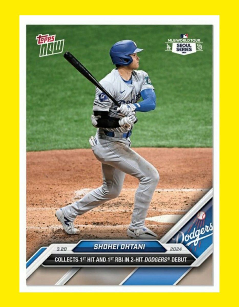 ☆大谷翔平 ロサンゼルス・ドジャース 韓国 ソウルシリーズ 開幕戦 2024 topps NOW 侍ジャパン ＷＢＣ 山本由伸