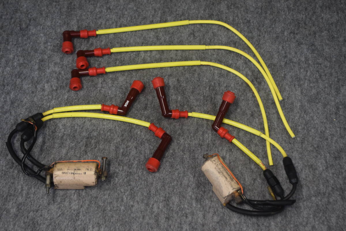 [Y24-0984] мотоцикл модифицировано для NGK желтый цвет plug cord комплект б/у товар /NGK plug cord /XY11/LY11/NGK желтый код цвета /NGK штекер колпак 
