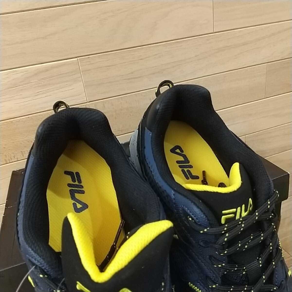 27.5cm 新品正規品 FILA matronic trail shoes フィラ トレイル メンズ トレッキングシューズ マウンテン ネイビー/ブラック アウトドア_画像7