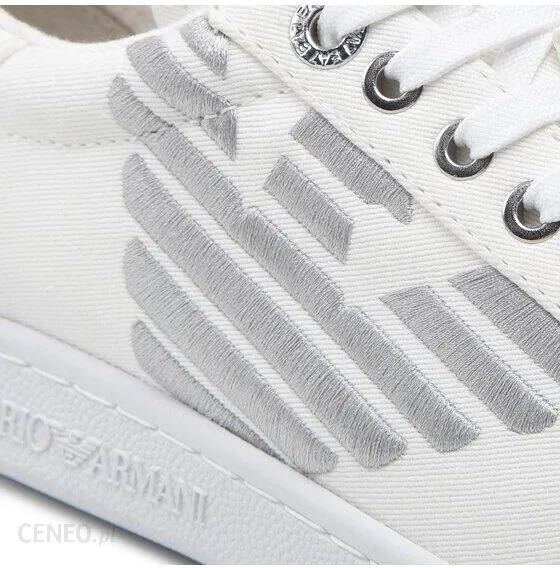* новый товар *EMPORIO ARMANI( Emporio * Armani )EA7 мужской Eagle Logo вышивка low cut парусина спортивные туфли ( белый × серебряный )26cm