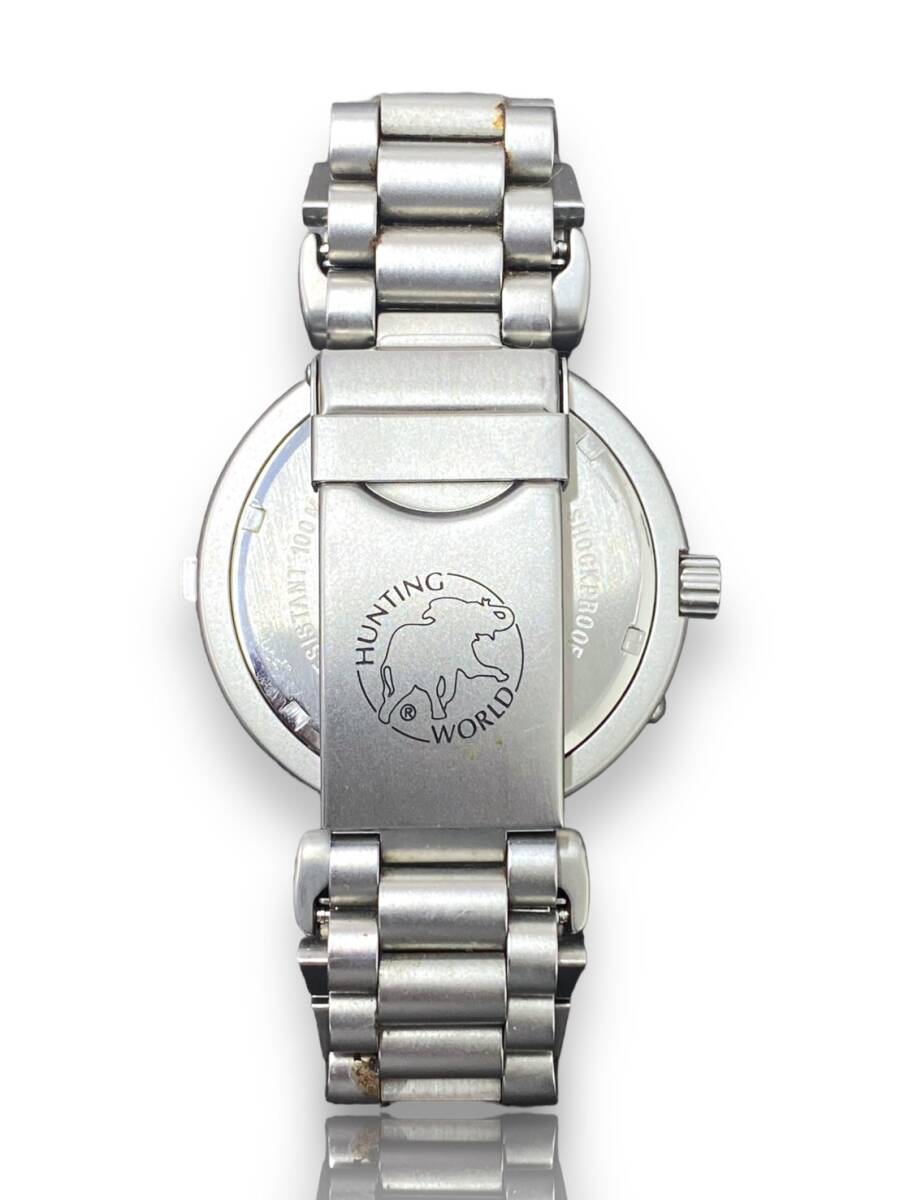 1 иен старт прекрасный товар HUNTING WORLD SPORTABOUT CHRONOGRAPH Hunting World хронограф мужские наручные часы SS/QZ кварц передвижной товар 