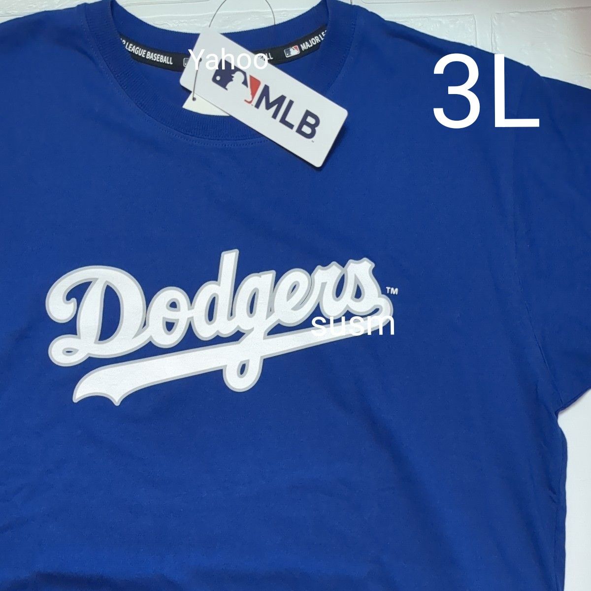 ドジャース Tシャツ 3Lサイズ  MLB  ロサンゼルス メンズ 半袖 ブルー メジャーリーグ 大きめサイズ