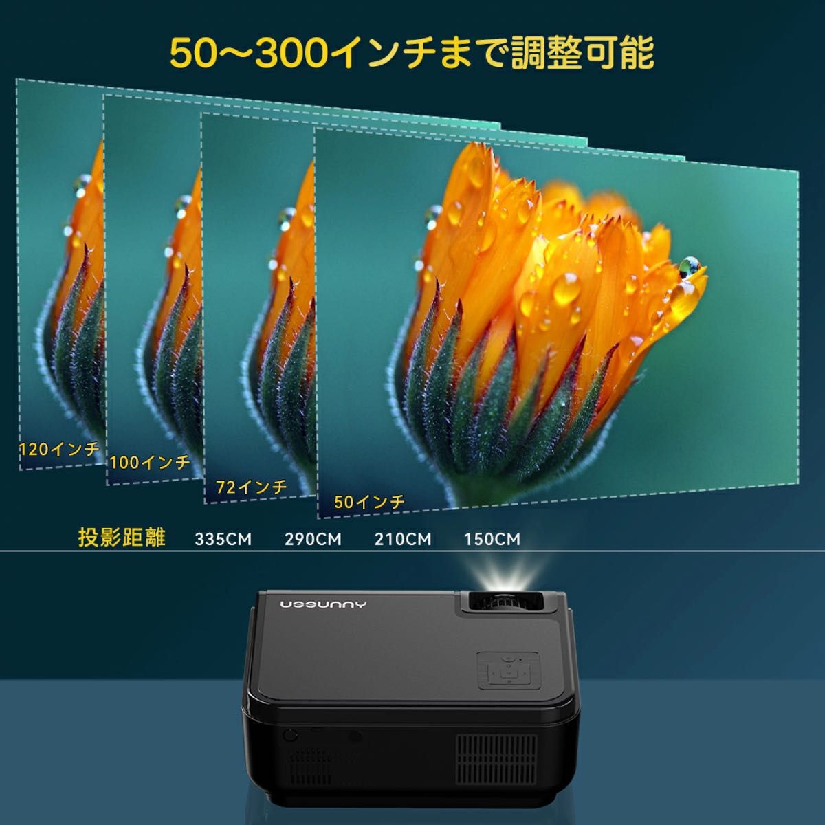 プロジェクター 16000ルーメン 550ANSI  4k対応 1080p高解像