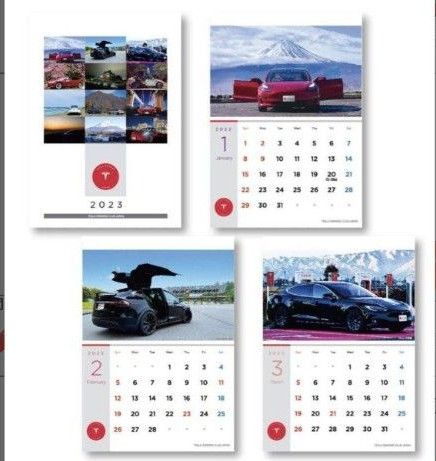 ★TOCJ テスラ・オーナーズ・クラブ 公認 カレンダー2023年度版 テスラ 車 壁掛けカレンダー