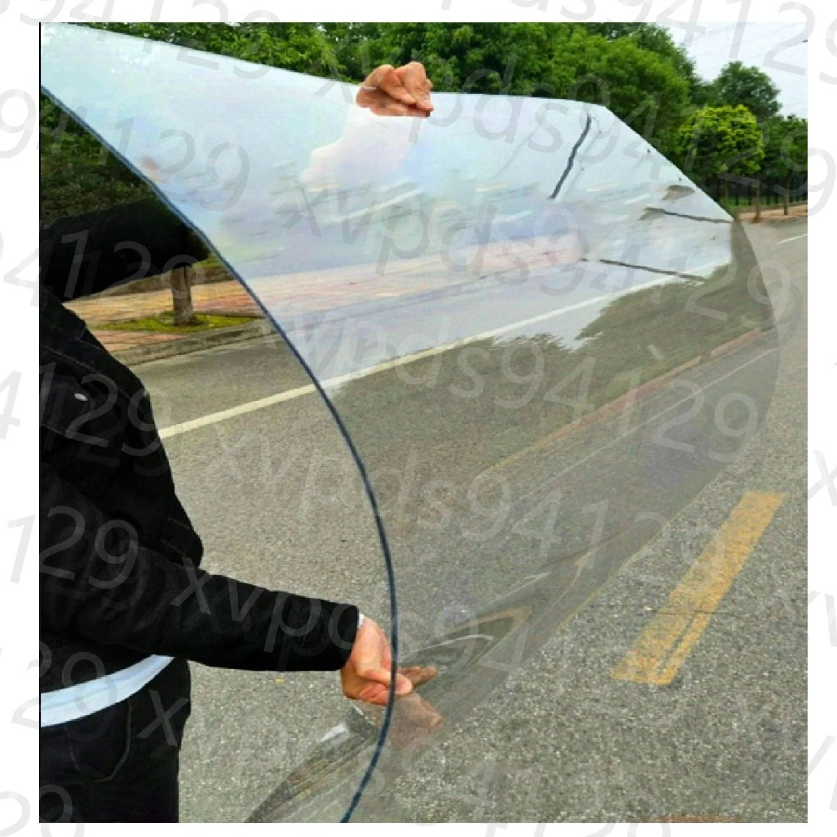透明アクリル板 ポリカーボネートプラスチックシート 厚さ1.2mmの屋外キャノピーサンパネル 庭の温室用防水PC耐久ボード (1.5x10m)_画像1