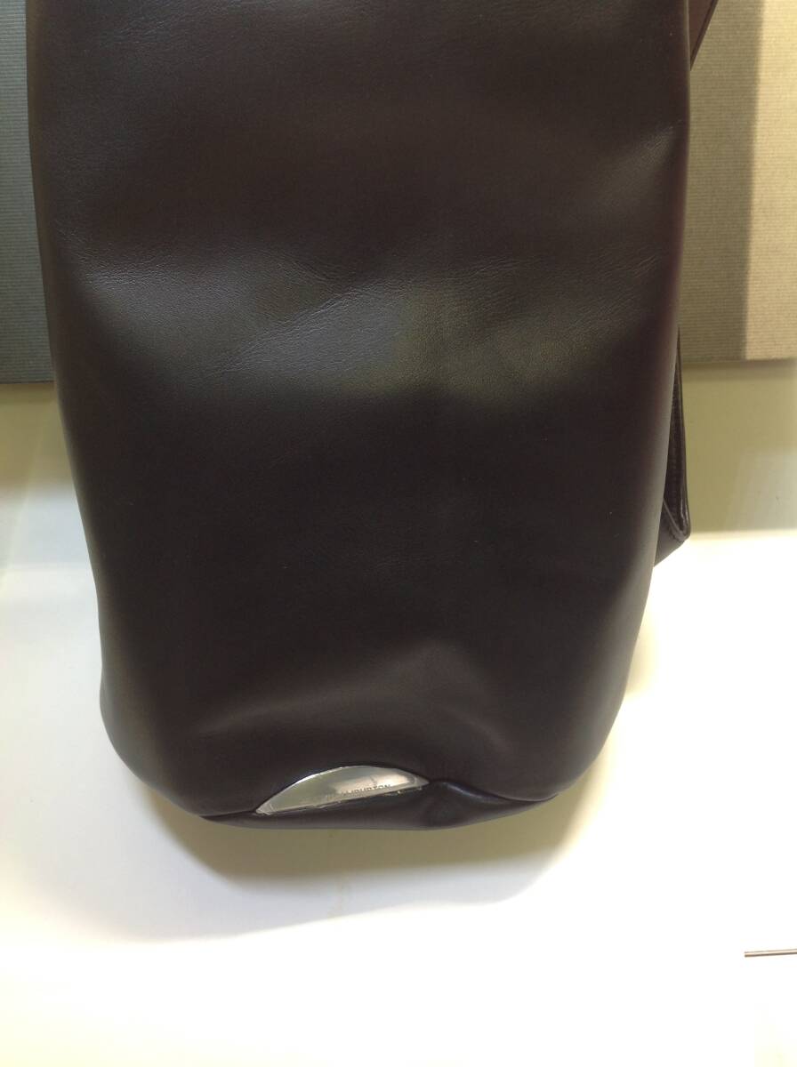 ZERO HALLIBURTON/ Zero Halliburton 2. leather body bag black unused long-term keeping goods 