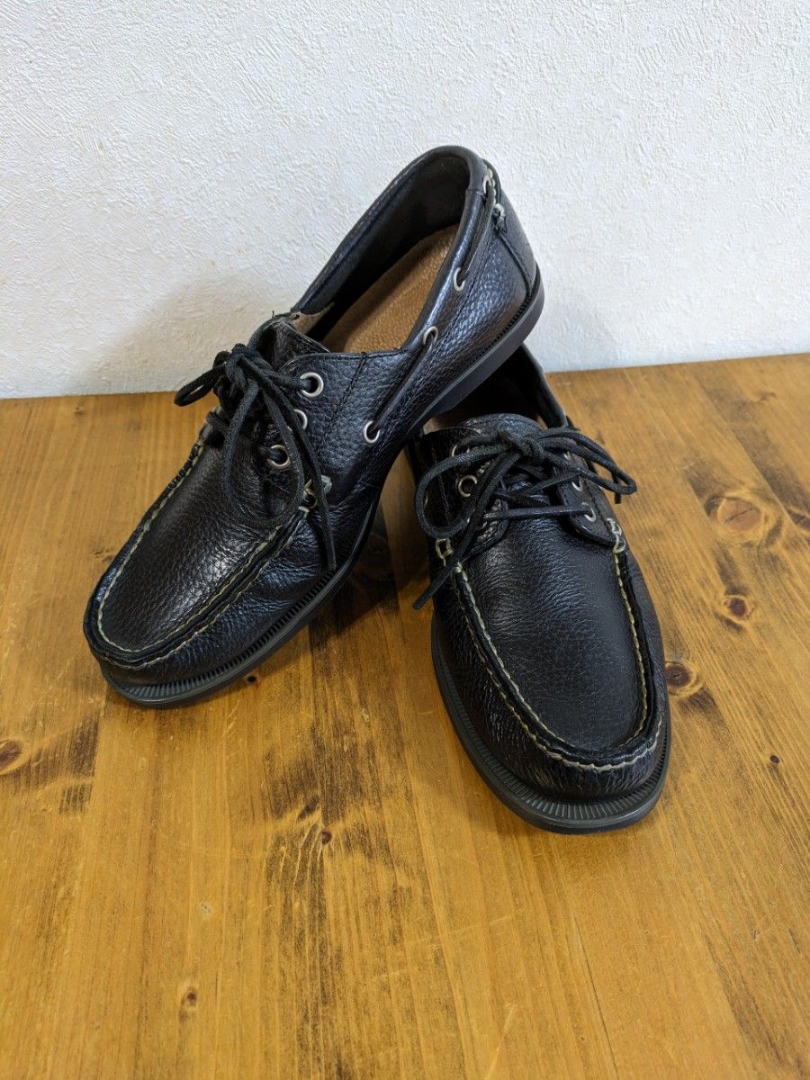 【Polo】デッキシューズ　黒　25,5cm