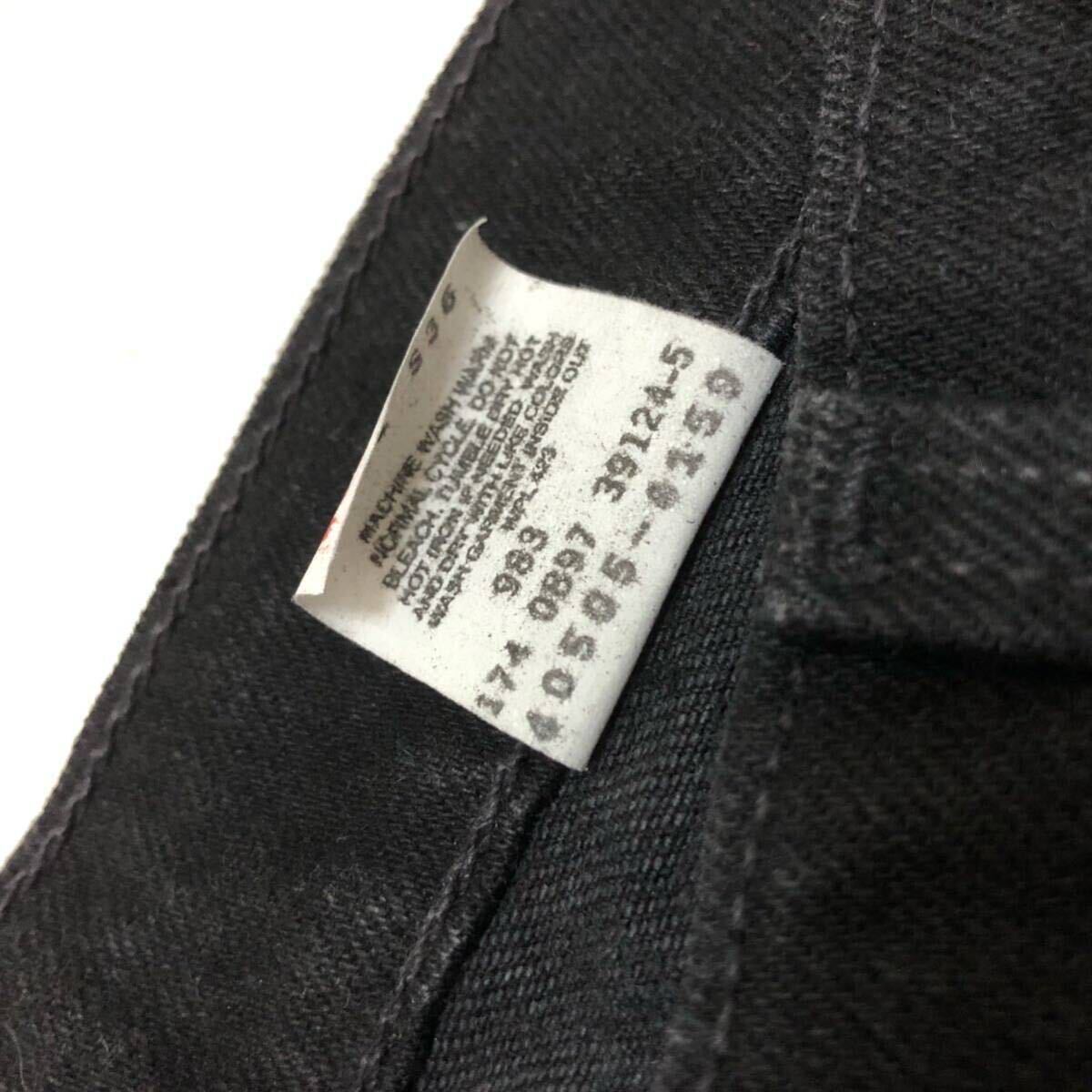 90s dead Stock 505 Vintage Levi’s Jeans Black Denim Pants ビンテージ リーバイス 黒 デニムw34 L30 未使用 デッドストックの画像4
