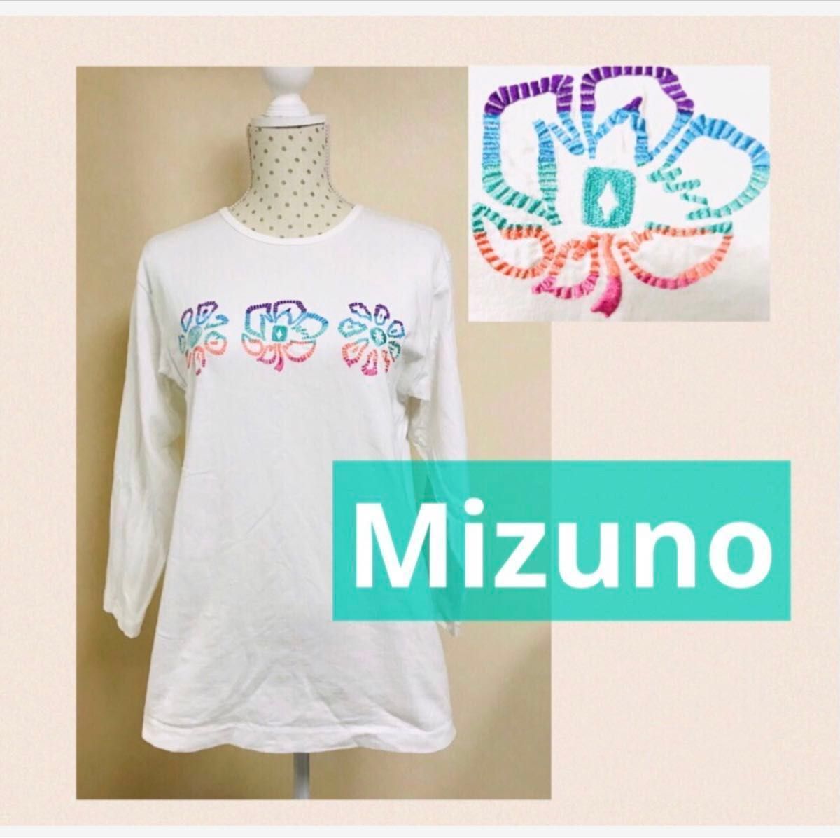 Mizuno ミズノ　DAY・OFF  花柄刺繍　長袖Tシャツ    