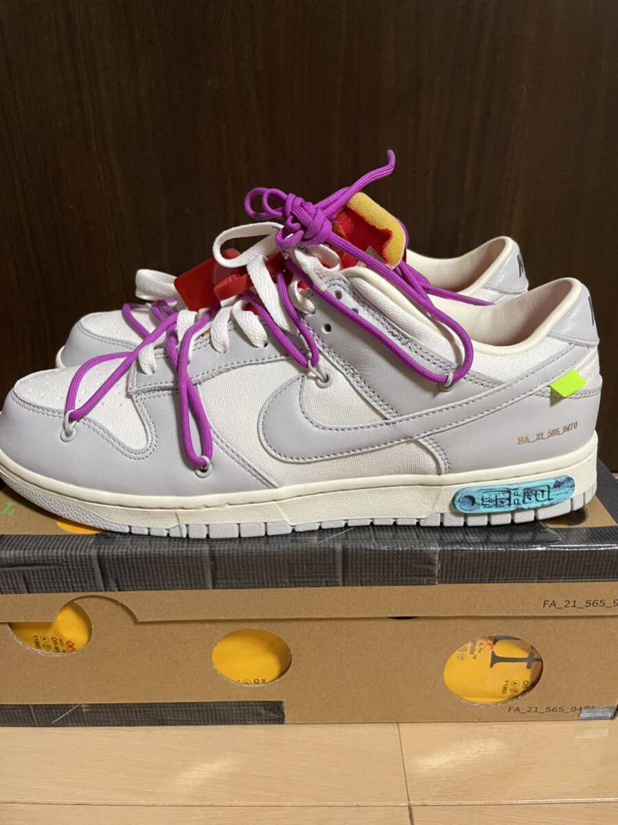 定価スタート売り切り OFF-WHITE × NIKE DUNK LOW 1 OF 50 LOT 45ナイキオフホワイトダンクジョーダンSBシュプリーム の画像2